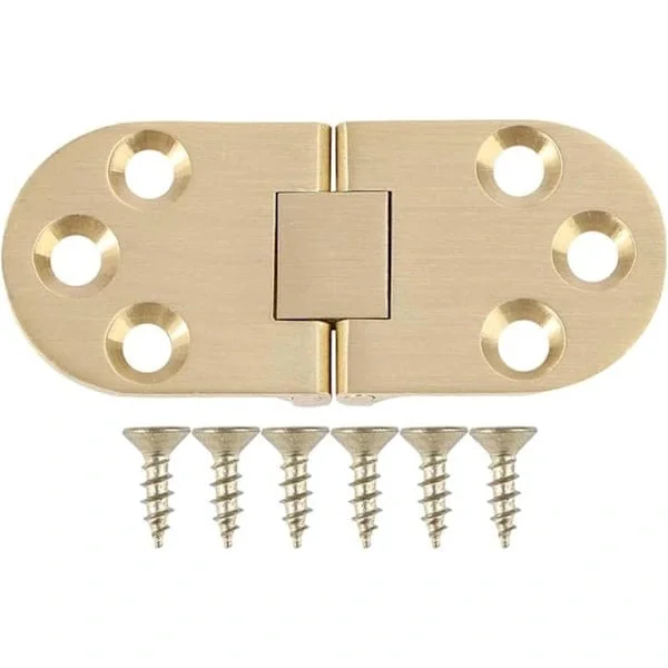 Brass Hinges with Screws for Folding Tables, Cabinet Doors, Furniture