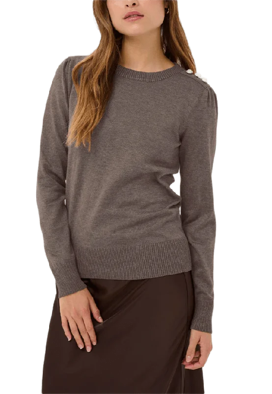 Saint Tropez MoeSZ Deco Pullover Stickat Dam Beige XXL