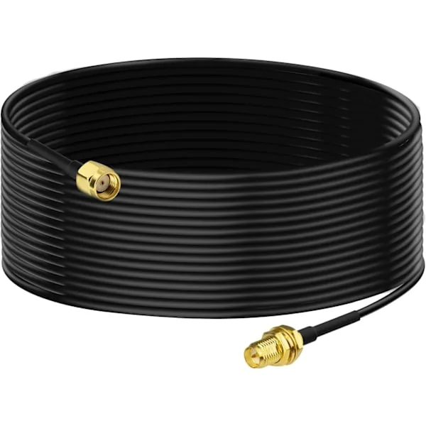 WiFi-antennförlängningskabel 10m RG174 RP-SMA hane till RP-SMA hona ytmonterad för Wi-Fi-router säkerhetskamera