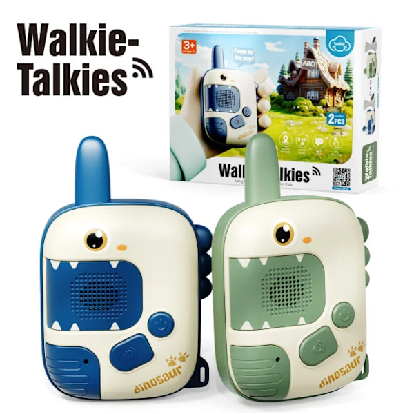 Barne-walkie-talkie med lang rekkevidde, trådløs overføring, utendørs samtale, tegneserieleketøy med snor