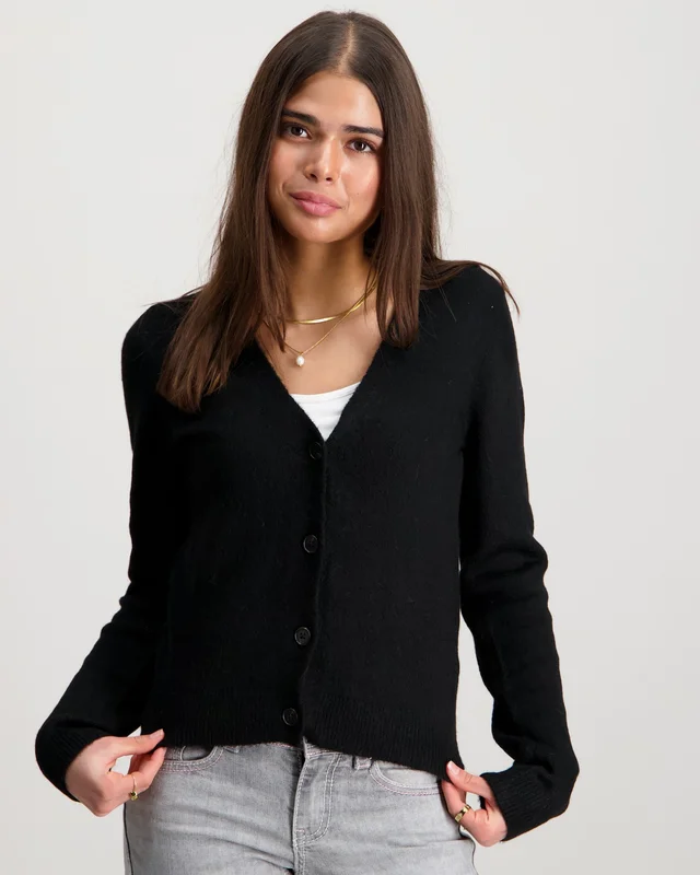 LMTD NLFLODET LS SHORT S KNIT CARDIGAN Schwarz Pullover Mädchen - Kids Brand Store