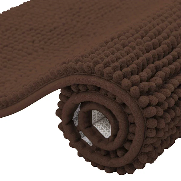 K Collection Chenille Badrumsmatta 80cm x 50cm Brun