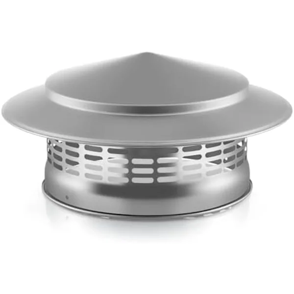 Pipehatt - Indre diameter 16 cm - Laget av 304 rustfritt stål - Rund pipehatt - Toppdeksel for ovnsrør - Egnet for eksterne skorsteiner