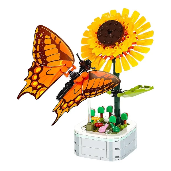 Art Bonsai Botanisk Samling, Stressfri Bygning til Afslapning Byggeklodssæt til Voksne, Blomstermodel Sæt Kompatibelt med Lego Blomster