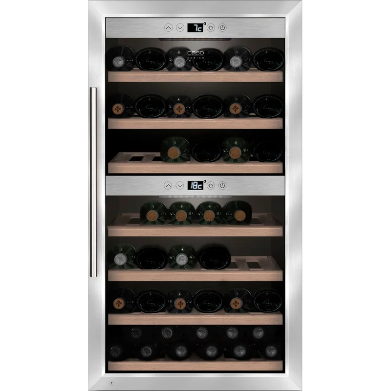 Caso WineComfort 66 vinkøleskab - Stål og træ | KitchenOne