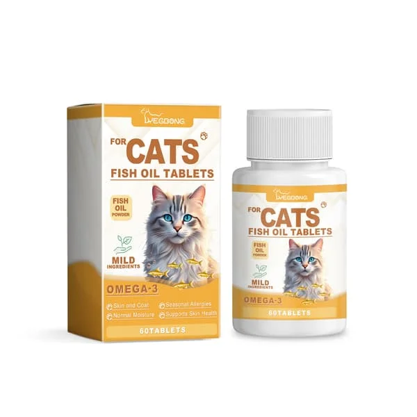 Katt Multivitamin & Fiskeolje Tabletter - Forbedret Hudhelse for Katter