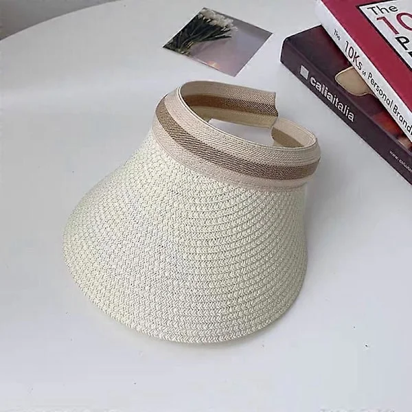Sommar Dam Solhattar Kvinnor Utomhus Visir Kepsar Handgjorda Halm Kepsar Casual Skugga Hatt Tom Topp Hatt Fiske Semester Strand Kepsar