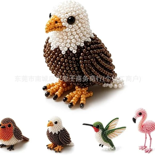 3D Fågel Pärlkit DIY Hantverk Pärlor Set Handgjorda Djursmycken Kreativ Konst Presentkit