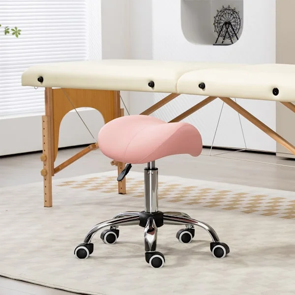 Korkeussäädettävä jakkara - vaaleanpunainen / ergonominen jakka