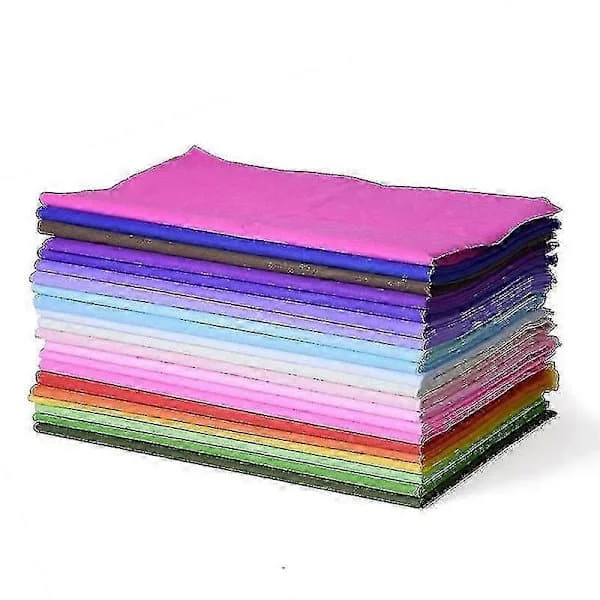 245 ark färgat silkespapper, storpack, omslagspapper, pysselpapper 50 x 50 cm för konstpresenter, sidenpynt (slumpmässigt -gt