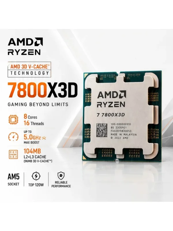 AliExpress - Processeur de bureau AMD Ryzen 7 7800X3D R7 7800X3D 4,2 GHz 8 cœurs 16 threads 104 Mo de cache Socket AM5 Neuf en tray