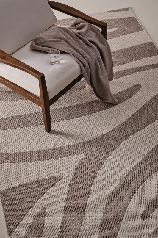 Jotex - Utomhusmatta Polypropylen Beige/naturvit Mönstrat ZUBI - Köp Utomhusmattor hos Jotex