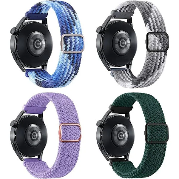 0,78 tum flätade elastiska nylonband för Samsung Galaxy Watch 4/5/6/Active2 40 tum, 44 tum