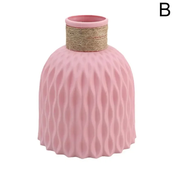 Nordisk Ny Blommvas Heminredning Plastvaser Imitation Keramik Okrossbar Blomkorg För Bröllop Modernt Rum Heminredning