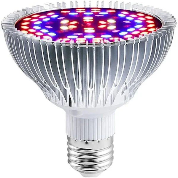 LED-växtlampa. 30W fullspektrum E27 LED-lampa för inomhusväxter och växthus