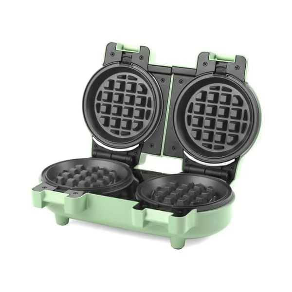 Våffeljärn - GILES & POSNER - Dubbel mini våffeljärn - Avtagbara plattor 11,5 cm - Non-stick beläggning - 1100 W