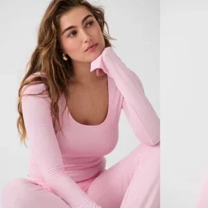 Rosa långärmad topp