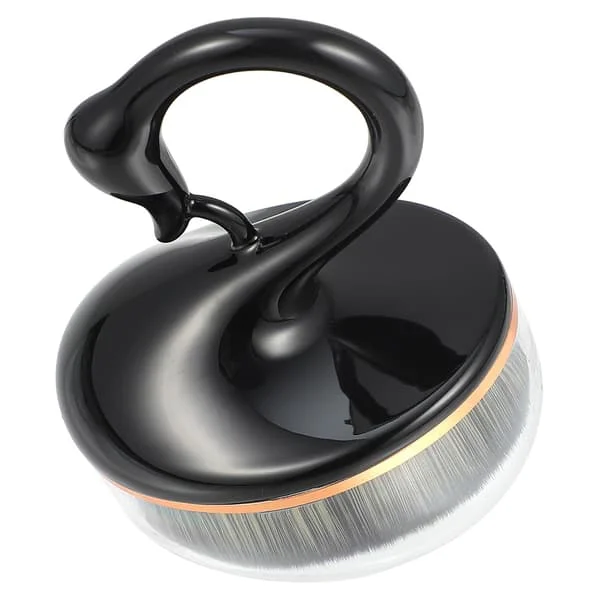Flat Top Foundation Brush og Buffing Powder Brush Bærbar med PVC-etui Flytende og Løst Pudder Kosmetisk Verktøy for Ansiktssminke