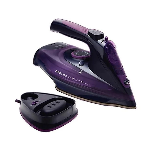 Oppladbart trådløst strykejern 2400 Watt Anti-drypp Non-stick strykesåle