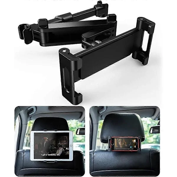 Bil Tablet Holder, Bil Tablet Holder Universal Bil Nakkestøtte 360 Roterbar Justerbar Størrelse 6-12 Tommer til iPad