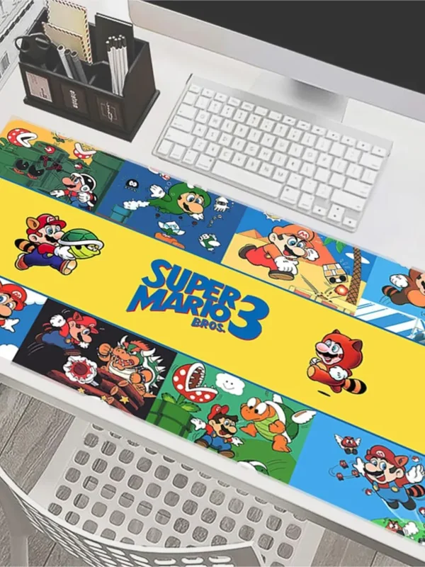 AliExpress - Tapis de souris 90x40cm M-Mario Gamers Decoracion Gamer Desk Mat Mousepad Edge White Laptop Gaming Accessories Varmilo Keyboard Carpet