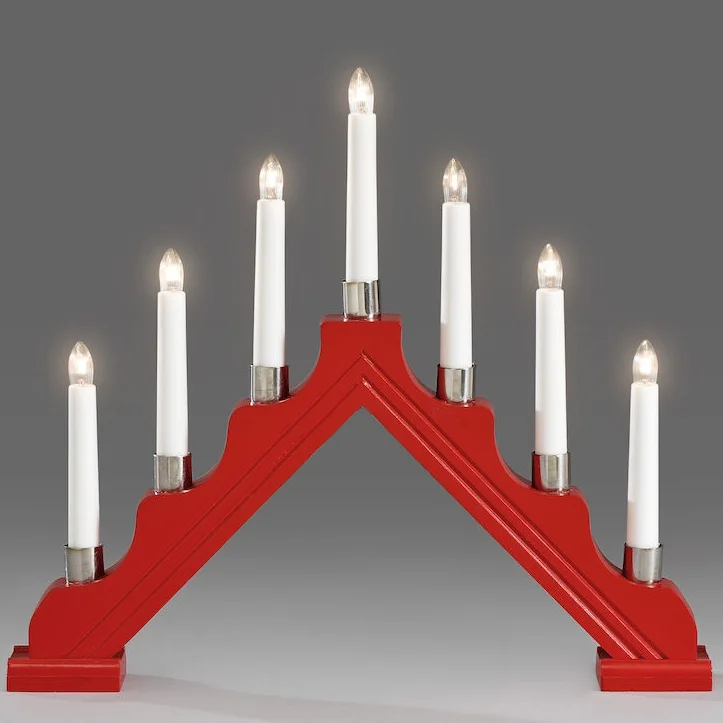 Konstsmide 1041-510 Adventsljusstake 7 ljus röd, Belysning