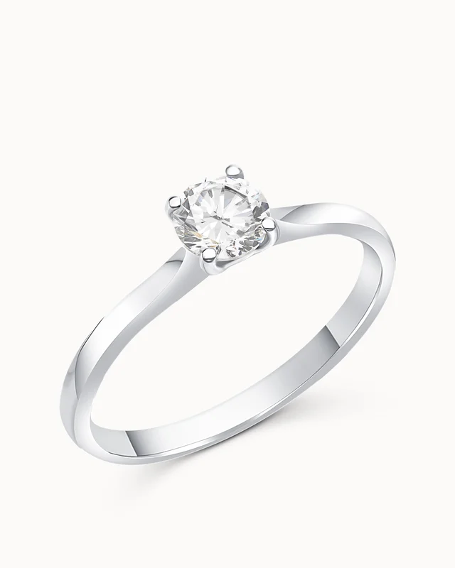 Klassisk diamantring Ally Laboratoriedyrked Diamant 0.50 Carat Diamant 18K Hvidguld