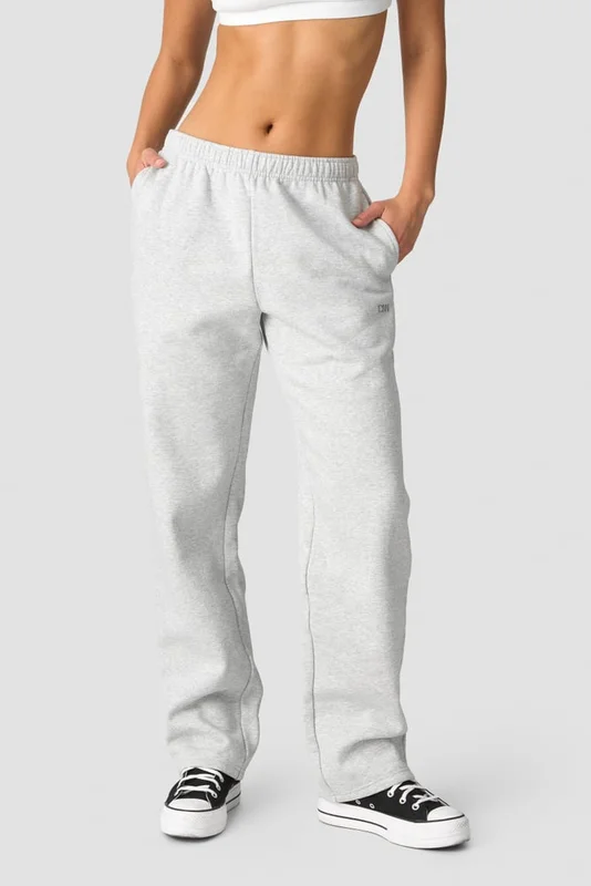 ICANIWILL - Everyday Straight Leg Sweatpants Light Grey Melange - Träningsbyxor - Dam - Träningskläder från ICIW