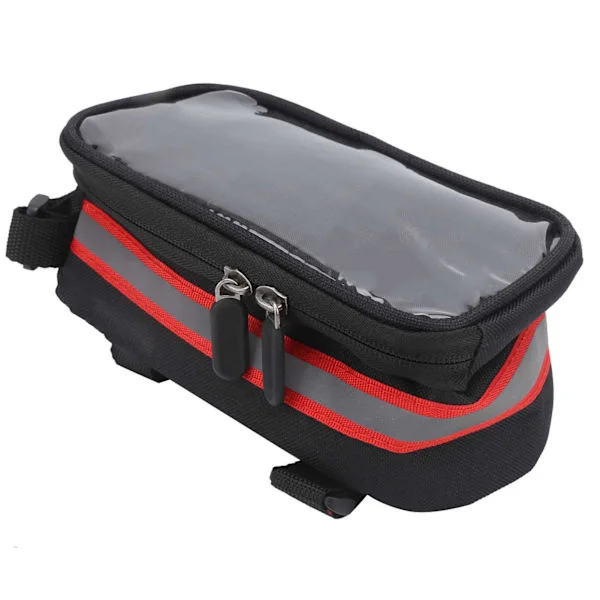 Touchscreen MTB Bicycle Bag Front Frame Bag Storage Bag for 6.3x3.2in Phone Red