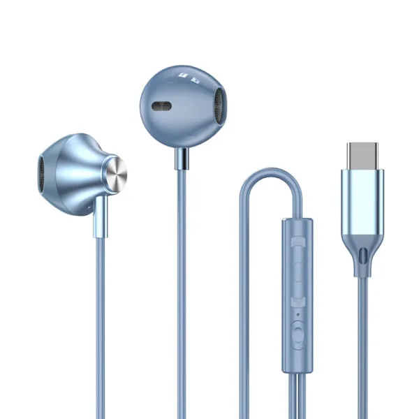 Samsung-kuulokkeille HiFi-tilaääni In-ear USB Type C 3,5 mm johdolla varustetut langalliset nappikuulokkeet Galaxy S24 S23 S22 Ultralle - Sininen Type
