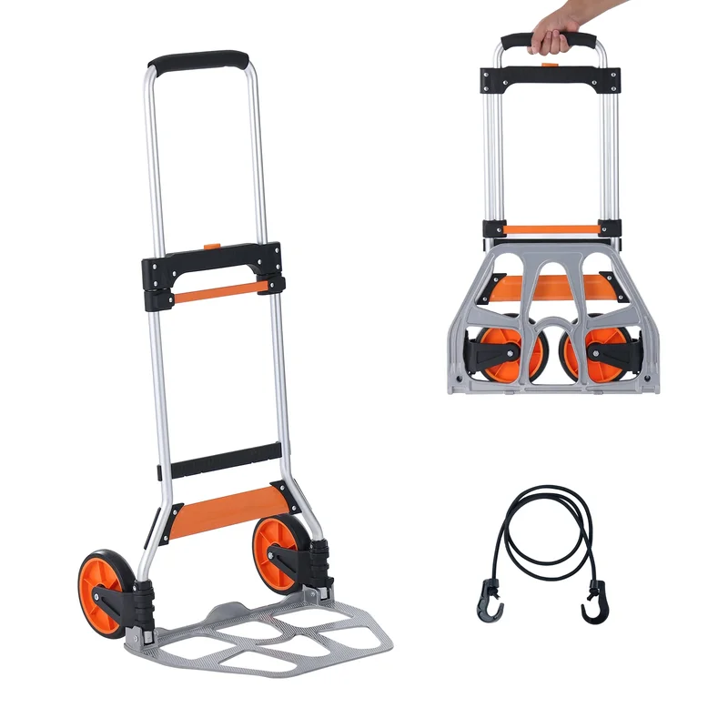 AliExpress - SucceBuy 275/309 lbs opvouwbare steekwagen, draagbare eenheidskar, dolly met telescopisch handvat en bindend touw voor het verplaatsen 