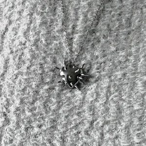 Spiky Silver Heart Necklace
