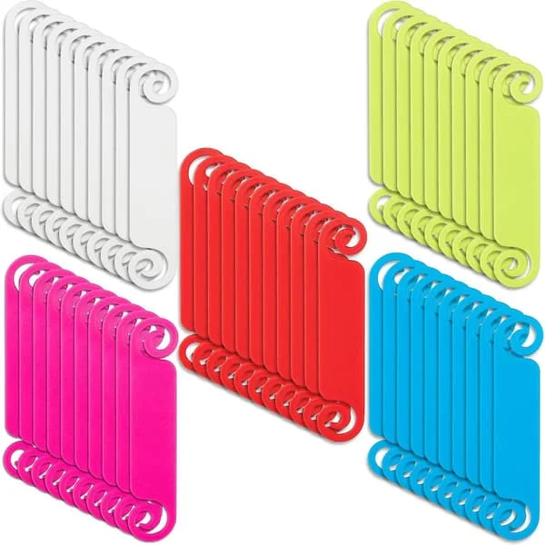 100 stk Kabelmerker Kabelhåndteringsetiketter Flerfargede Kabelmerker Ledningsidentifikasjonsetiketter for USB Datamaskin Telefonlader, tilfeldige 