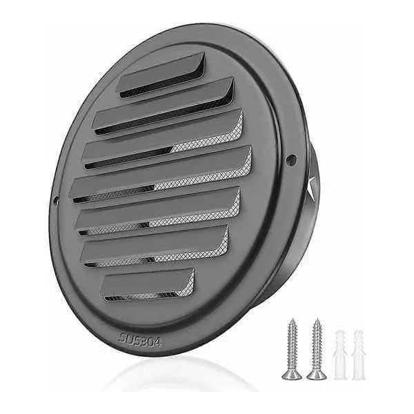 4 tums 304 Rostfritt Stål Ventilationsgaller, Lamellgaller Skydd Ventilationshuv Platt Kanal Ventilation Luft Ve