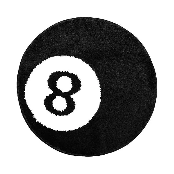8-pallo matto - 24 tuuman valkoinen & musta matto - Kylmät matot ja esteettiset matot makuuhuoneeseen & olohuoneeseen