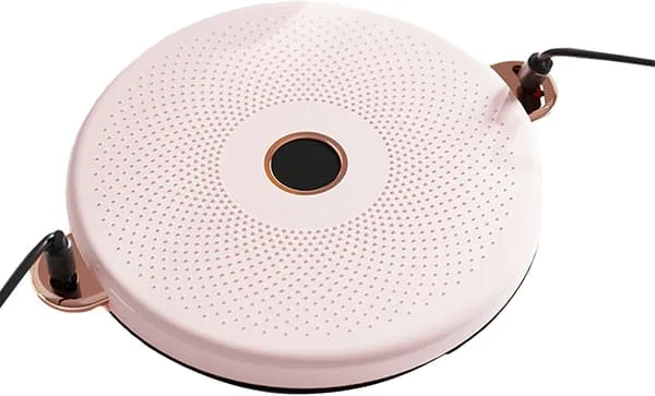 Midjetviskande skiva, halkfri magträning utrustning lättviktig vrid midjemaskin med draglina, magmaskin för träning (rosa)