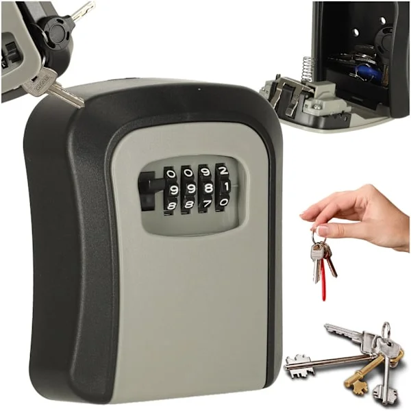 Key box wall mounted with 4-digit code lock for keys & valuables