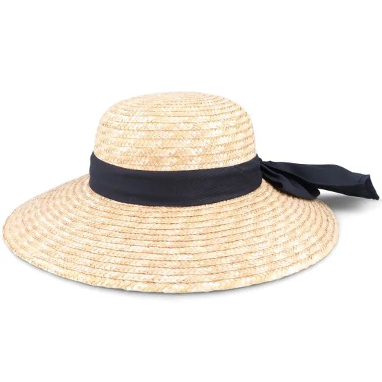 Sur la tête - Beige straw Hat - Milan Boater Straw Sun Hat @ Hatstore