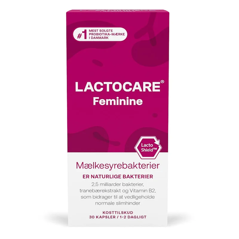 3 for 2 - Lactocare Feminine Mælkesyrebakterier 30 kapsler, Helse & Madvarer, Ingredienser, Mælkesyrebakterier