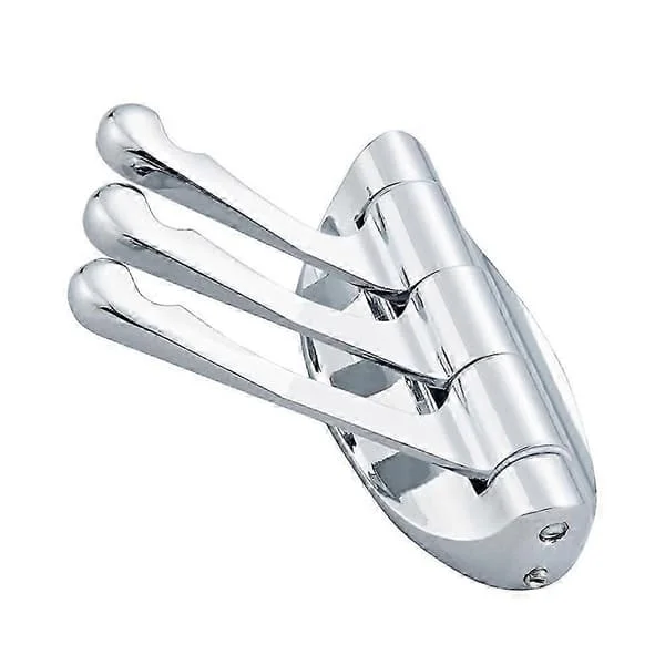 Heavy Duty Swivel Coat Hook - Triple Wall Mounted Hanger for Bathroom Kitchen Bedroom (Silver)