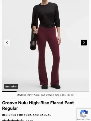 Bordeaux utsvängda leggings Lululemon