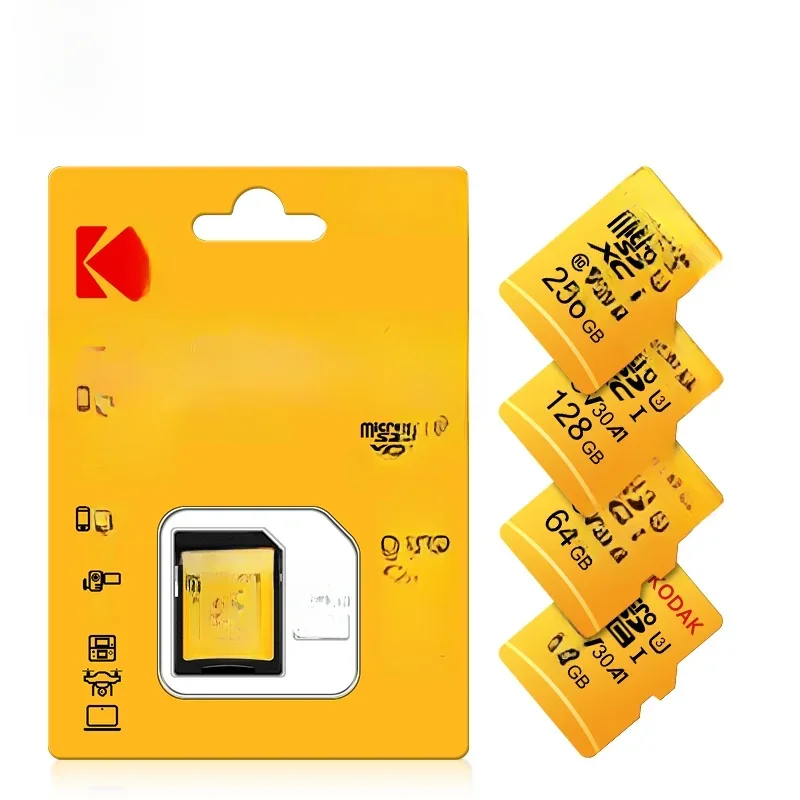 AliExpress - KODAK carte mémoire Micro SD 256GB jusqu'à 95 mo/s Class10 U3 UHS-I 32GB 64GB 128GB carte TF 4K HD pour adaptateur de lecteur de carte 