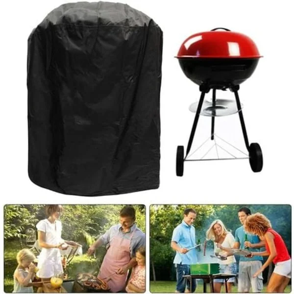 Runt BBQ-skydd, Runt BBQ-skydd, Weber BBQ-skydd, Runt BBQ-skydd Vattentätt Oxfordtyg Anti-UV/Regnsäkert med Förvaring