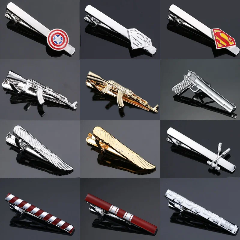 AliExpress - 31 hochwertige Flugzeug-Krawattenklammern, brandneue modische Laser-Metall-Maschinengewehr-Krawattennadeln, Herren-Krawattennadeln, 