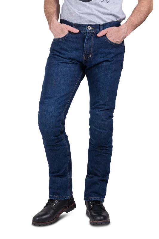 Jeansy Motocyklowe Course Oslo Straight/Regular Wzmocnione Aramidem Ciemnoniebieski W30 x L34