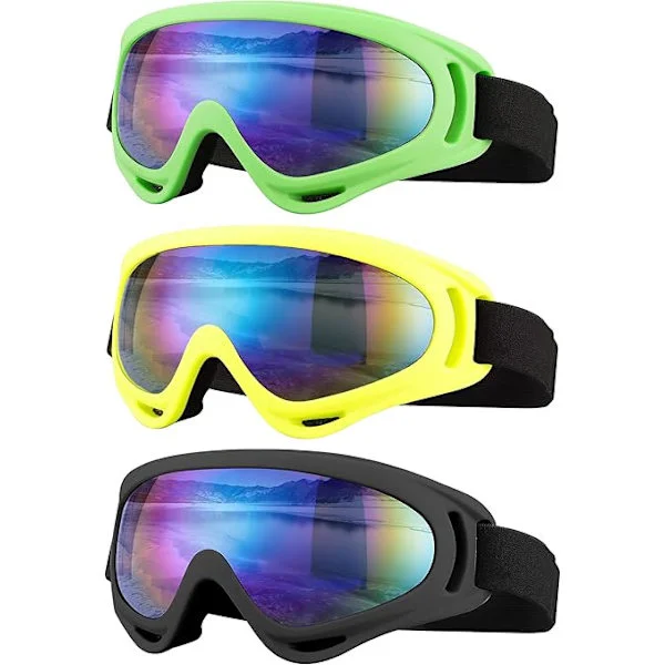 Skidglasögon, Motorcykelglasögon, 3-pack Snowboard Snow Goggles f