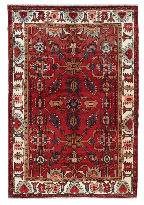 Oriental Nahavand Rug 138X204 Dark Red/Black (Wool, )
