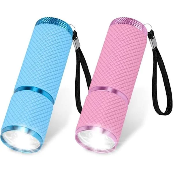 2-delat minificklampsset. Ultraljus LED-ficklampa. Batteridriven ficklampa. LED-ficklampsset. 9 mm liten ficklampa med 9 LED-lampor