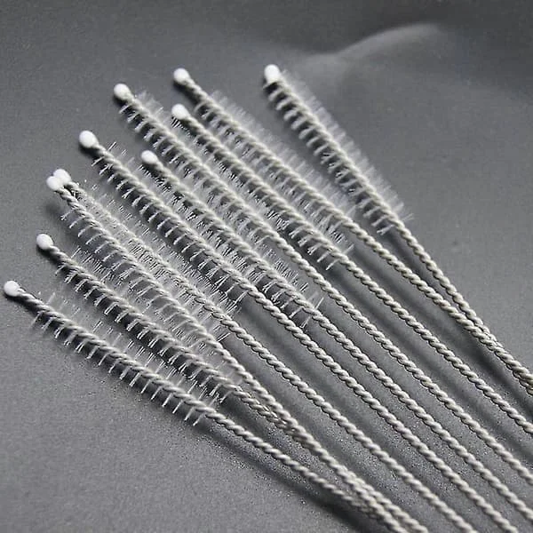 10 stk. Nylon Sugerør Rengjøringsbørster Rengjøring Drikkerør Rengjøring Rustfritt Stål Glass