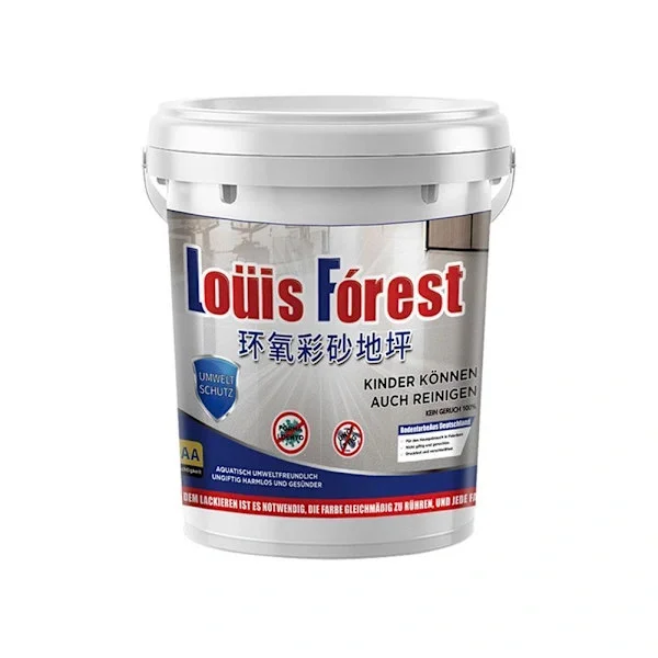 Højglans marmoreffekt epoxy gulvbelægning, Louis Forest epoxy gulvmaling, vandtæt garagemaling, grå gulvmaling, én størrelse